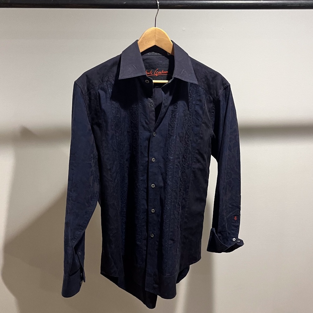 Men's Blue Robert Graham Shirt Medium